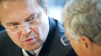 German Interior Minister Hans-Peter Friedrich (CSU - l) and the chairman of the Interior Committee of the German Bundestag, Wolfgang Bosbach (CDU), chat on 17/07/2013 in Berlin before the special session of the Internal Affairs Committee of the Bundestag NSA. Frederick to report to the Board on the results of his meetings with government officials in Washington. Photo: Ole Spata / dpa
