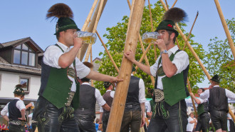 Setting up of the Maypole at Teisendorf, Berchtesgaden -- photo: dpa