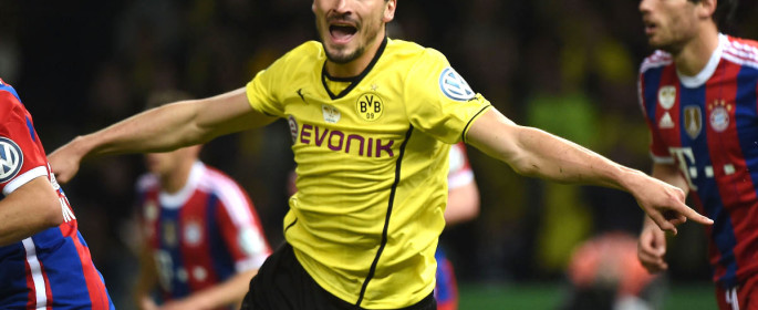 Mats Hummels (Borussia Dortmund) goal celebration in the 64th minute for the win over Bayern, Foto: Jan Huebner